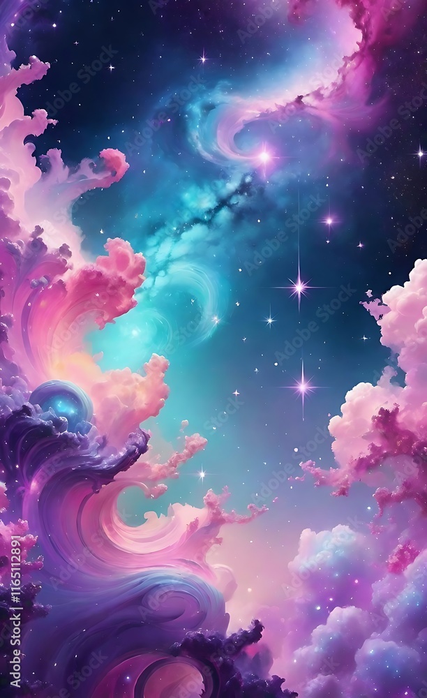 Colorful Nebula with Stars, Cosmic Dust, and Vibrant Colors Colorful Nebula with Stars, Cosmic Dust, and Vibrant Colors