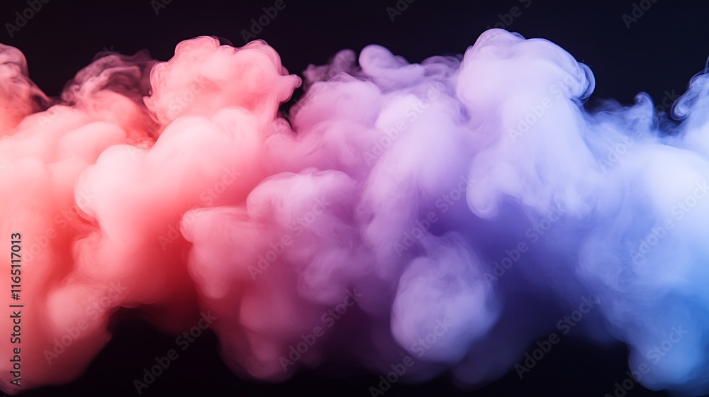 Obraz premium Abstract Colorful Smoke Clouds Swirling In Darkness