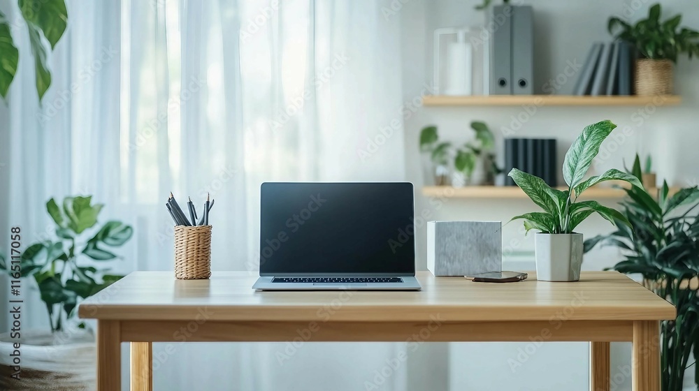 Minimalist Office Space with Neutral Tones Minimalist Office Space with Neutral Tones