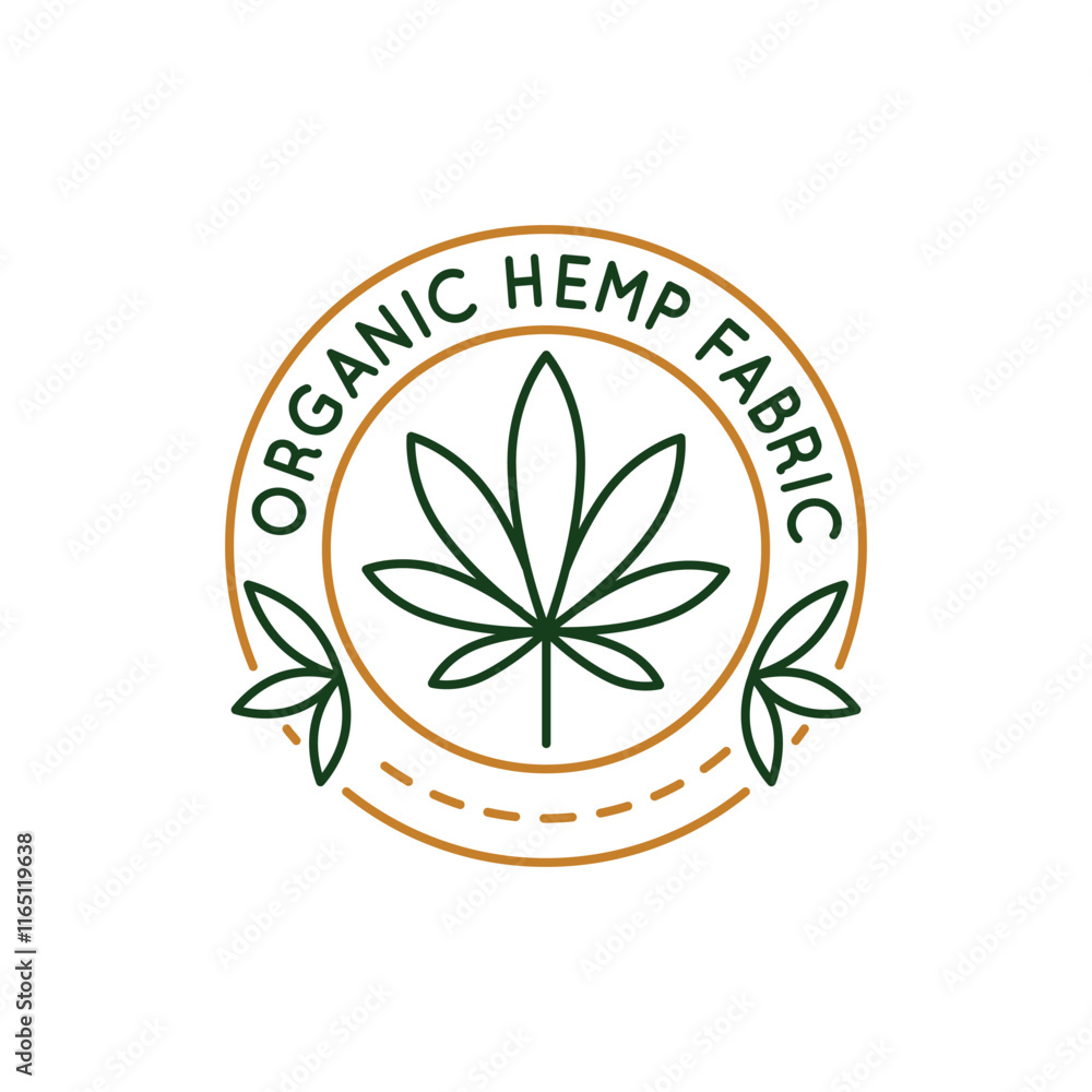 Simple Logo with Organic hemp fabric icon. Simple Logo with of a cannabis leaf, commonly recognized as a symbol for marijuana. Suitable for content related to hemp products, herbs. Vector illustration Simple Logo with Organic hemp fabric icon. Simple Logo with of a cannabis leaf, commonly recognized as a symbol for marijuana. Suitable for content related to hemp products, herbs. Vector illustration