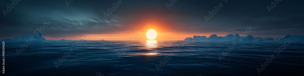 Panoramic view of the Midnight Sun blending with the Northern Lights over the Arctic Ocean, creating a surreal mix of colors, in 4K resolution Panoramic view of the Midnight Sun blending with the Northern Lights over the Arctic Ocean, creating a surreal mix of colors, in 4K resolution