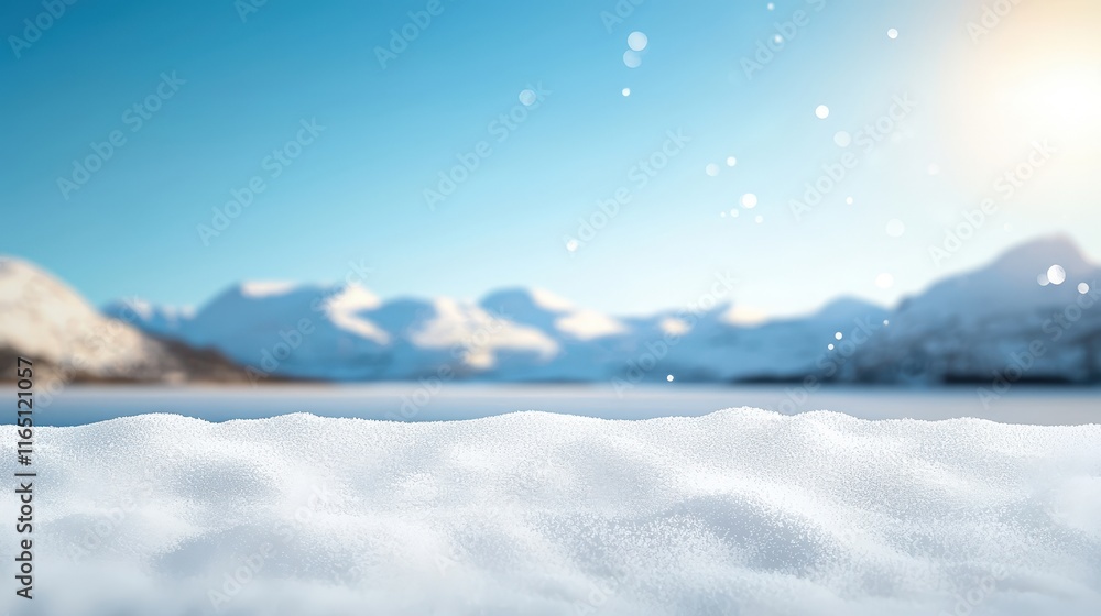 Obraz premium Serene Winter Landscape with Snowy Mountains