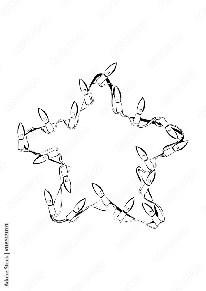 Obraz premium Weihnachtsstern Lichterkette