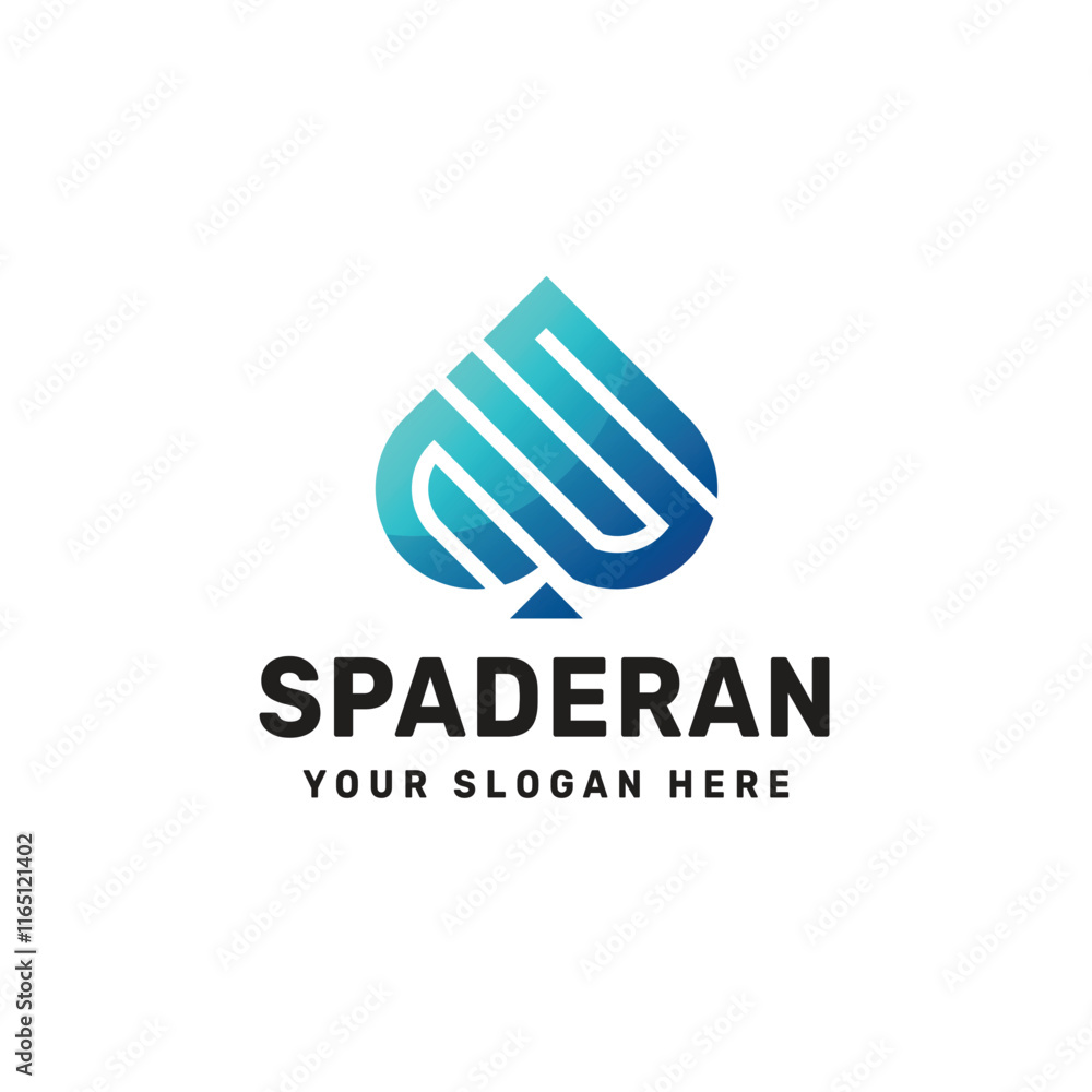 Spade Gradient Logo Vector Icon Illustration Spade Gradient Logo Vector Icon Illustration