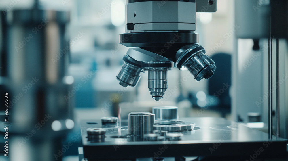 Precision in motion at a microscopy lab observing intricate mechanical components Precision in motion at a microscopy lab observing intricate mechanical components