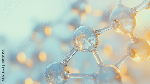 Innovative skincare molecule close-up laboratory setting scientific photography bright background concept of innovation