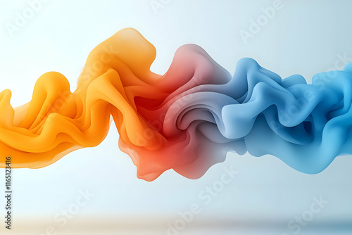 Vivid abstract waves of orange, red, and blue flowing seamlessly in a modern artistic design, perfect for creative backgrounds photo