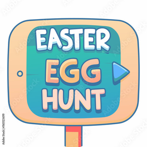 Easter egg hunt celebration community park graphic illustration joyful atmosphere playful perspective