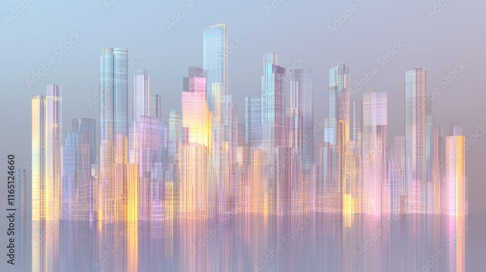 QuantumPunk Cityscape - Futuristic Skyline with Dynamic Quantum-Designed Buildings Changing Colors and Patterns | 3D Render Digital Artwork QuantumPunk Cityscape - Futuristic Skyline with Dynamic Quantum-Designed Buildings Changing Colors and Patterns | 3D Render Digital Artwork