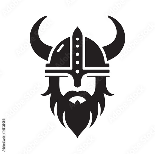 Viking Helmet silhouette vector illustration