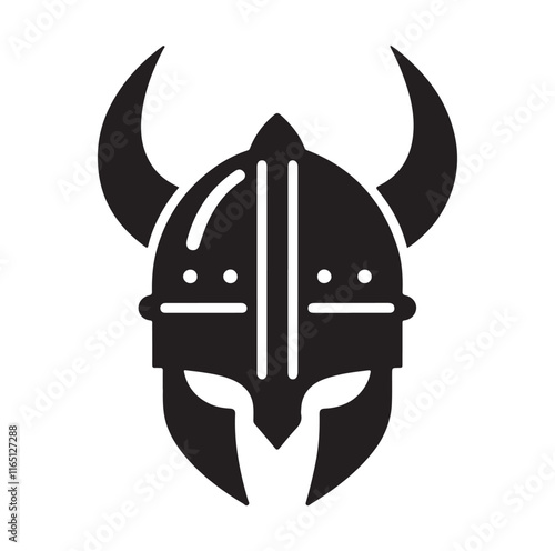 Viking Helmet silhouette vector illustration