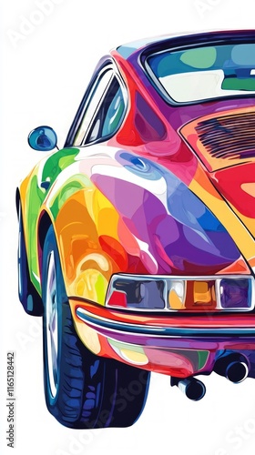 Vibrant Colorful Abstract Art Car Design: A Dynamic and Creative Automotive Masterpiece
