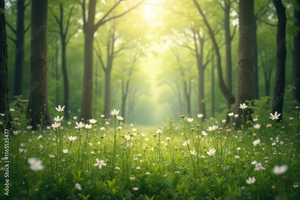 Obraz premium A photo of sparkling dew under the morning sunrise, highlighting the beauty of nature’s cycle.