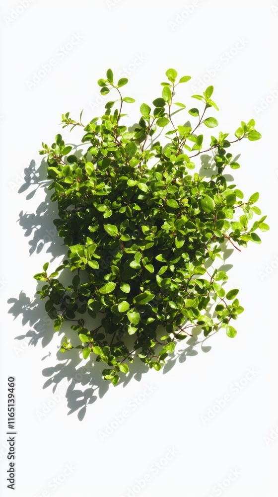 Naklejka premium Stunning Green Foliage Against a White Background