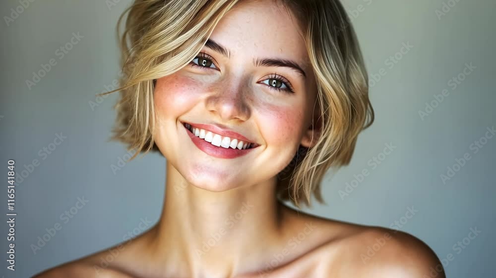 close up face portrait of young pretty freckle woman with clean clear skin, skincare and well-being concept close up face portrait of young pretty freckle woman with clean clear skin, skincare and well-being concept