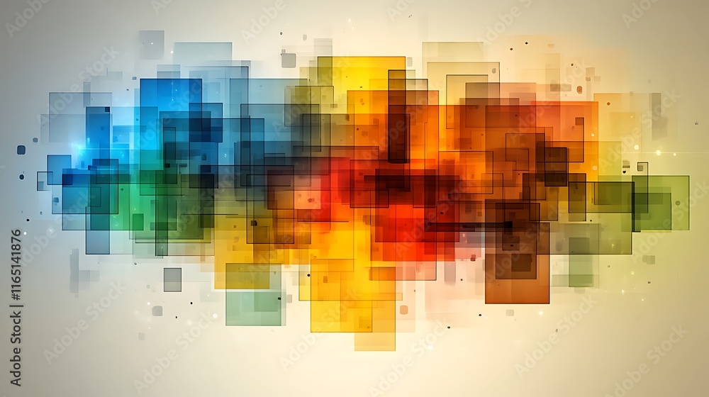 Abstract Colorful Overlapping Square Pattern Design Abstract Colorful Overlapping Square Pattern Design