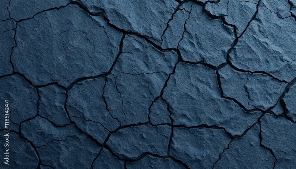 Fototapeta premium blue cracked dry earth with textured soil surface background