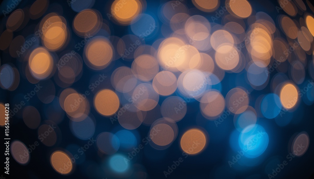 Fototapeta premium Abstract blue background with bokeh lights and a gold shiny festive design