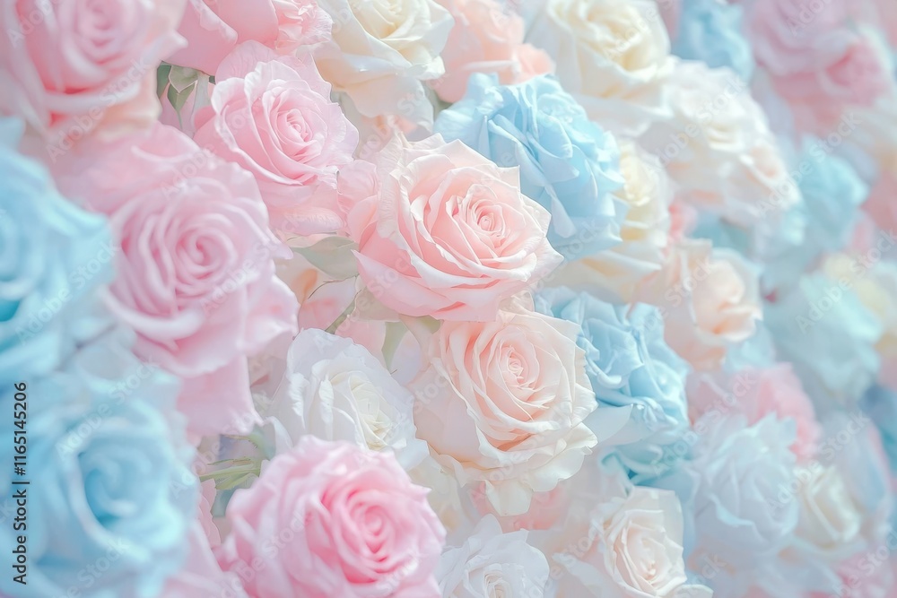 Fototapeta premium Pastel Rose Flower Wall Background