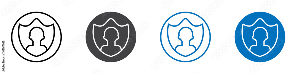 Account protection icon flat editable icon mark set. Account protection icon flat editable icon mark set.