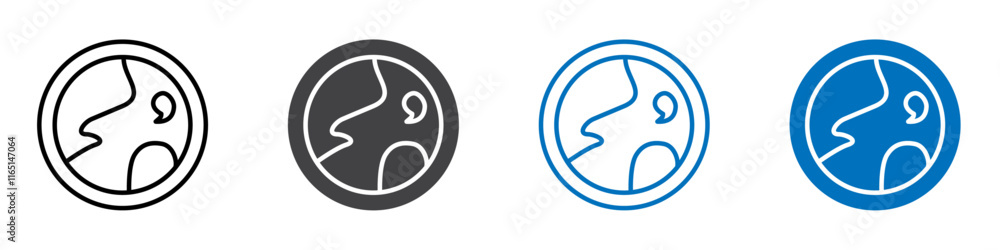 World icon flat editable icon mark set. World icon flat editable icon mark set.