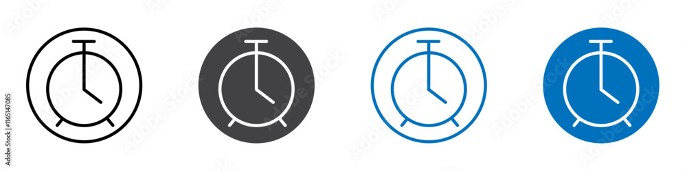 Alarm clock icon flat editable icon mark set. Alarm clock icon flat editable icon mark set.