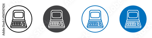 Atm icon flat editable icon mark set.