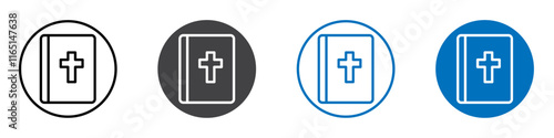 Bible icon flat editable icon mark set.