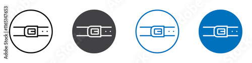 Belt icon flat editable icon mark set.