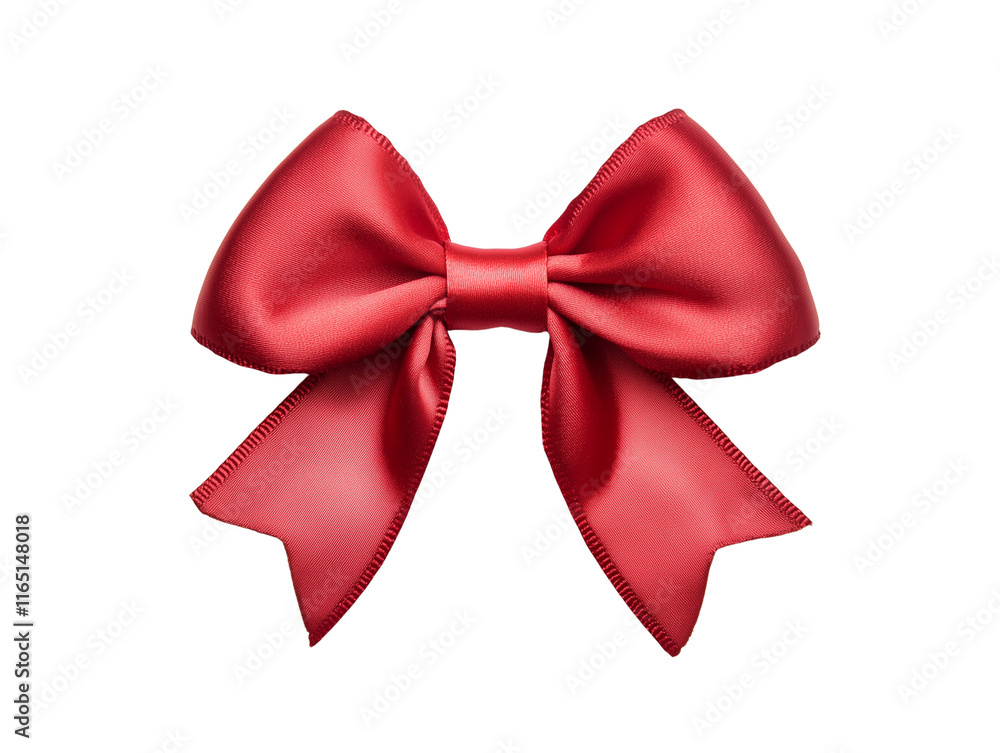 Fototapeta premium Red bow ribbon and red ribbon with isolated against transparent background.