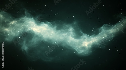 Celestial Nebula Swirling Through Dark Space