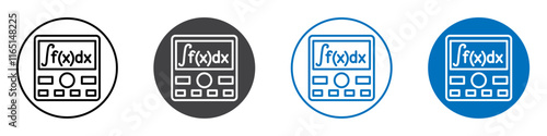 Calculation icon flat editable icon mark set.