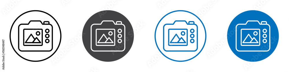Camera picture icon flat editable icon mark set. Camera picture icon flat editable icon mark set.