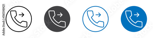 Call forwarding icon flat editable icon mark set.