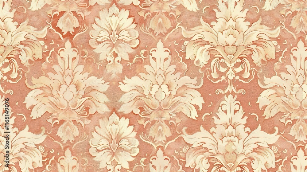 Fototapeta premium peach seamless pattern wallpaper