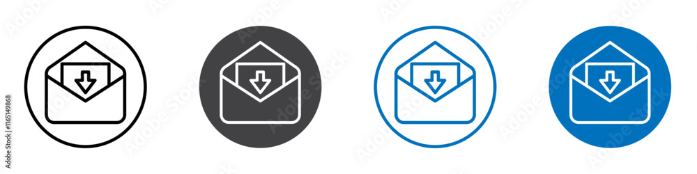 Download mail icon flat editable icon mark set. Download mail icon flat editable icon mark set.