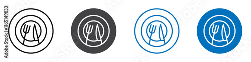Dinner icon flat editable icon mark set.