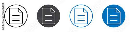 Document icon flat editable icon mark set.
