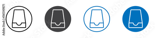 Drawer icon flat editable icon mark set.