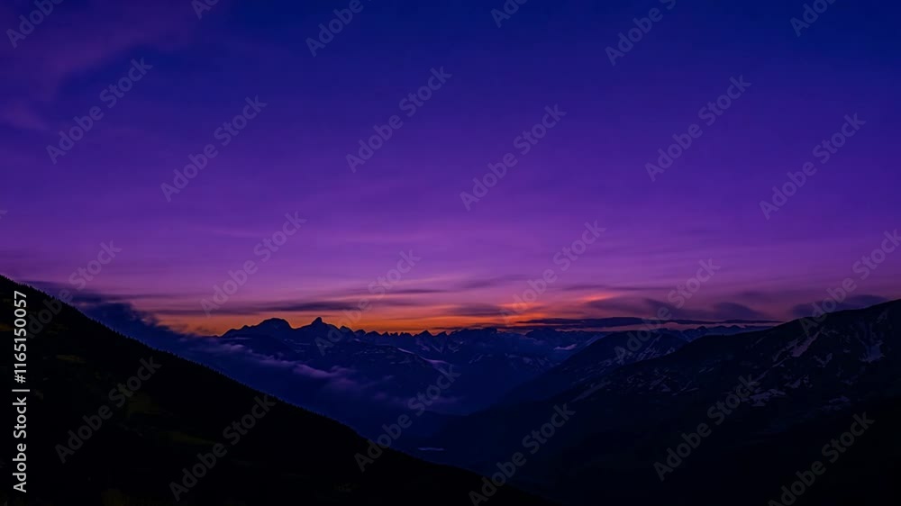 sunset in the mountains. generative ai sunset in the mountains. generative ai