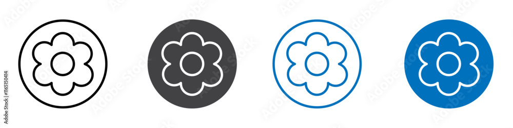 Flower icon flat editable icon mark set. Flower icon flat editable icon mark set.