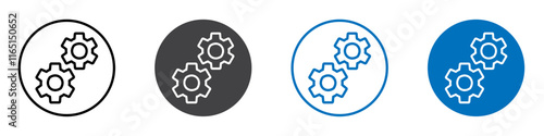 Gear icon flat editable icon mark set.