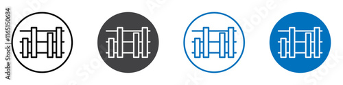 Geek bench icon flat editable icon mark set.