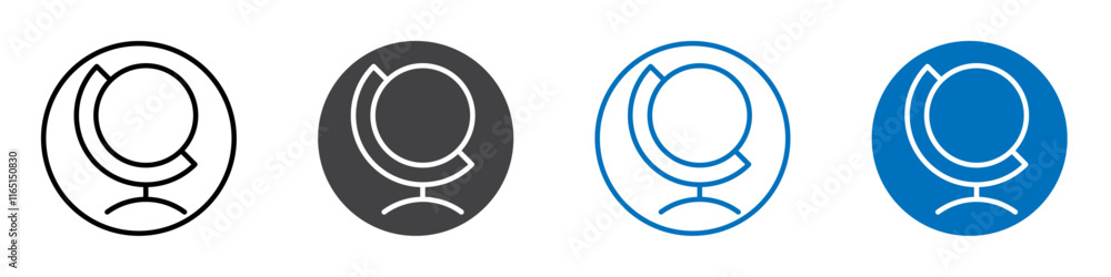 Globe icon flat editable icon mark set. Globe icon flat editable icon mark set.