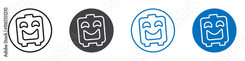 Happening icon flat editable icon mark set.
