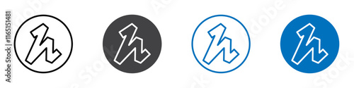 Hussle icon flat editable icon mark set.