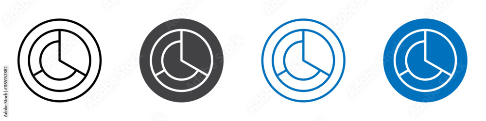 Pie chart icon flat editable icon mark set. Pie chart icon flat editable icon mark set.