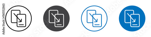 Phone clone icon flat editable icon mark set.