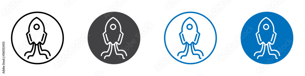 Rocket icon flat editable icon mark set. Rocket icon flat editable icon mark set.