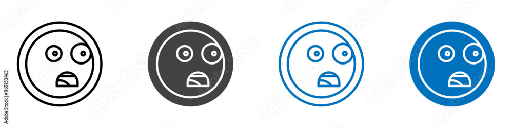 Scared icon flat editable icon mark set. Scared icon flat editable icon mark set.